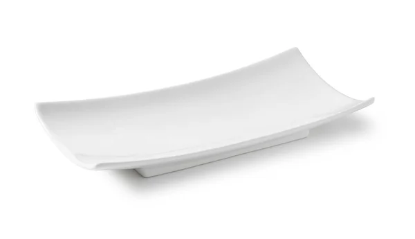 白い背景に置かれた白いプレート — ストック写真