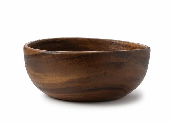 Wooden Bowl Placed White Background — Stock Photo, Image