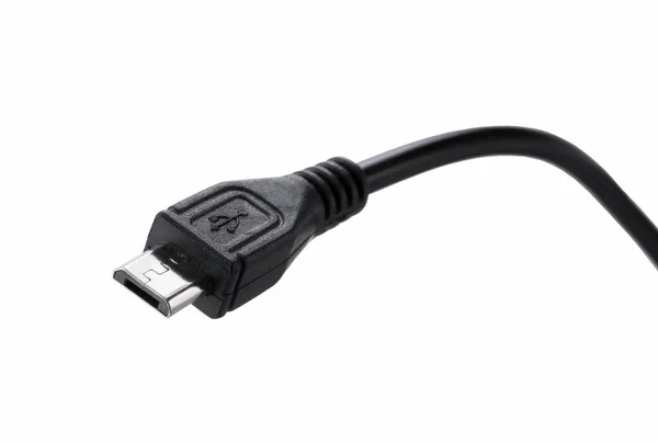 Micro Usb Colocado Sobre Fondo Blanco — Foto de Stock