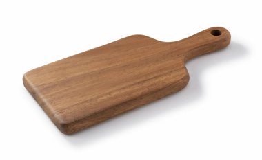 Kesme tahtası beyaz arkaplana yerleştirildi