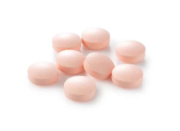 Pink Pills Placed White Background — Stock Photo, Image