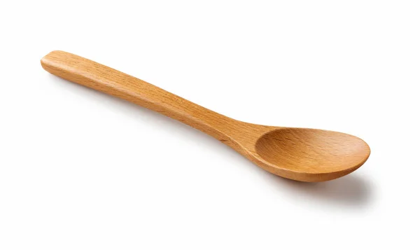 Wooden Spoon Placed White Background — Stock Photo, Image