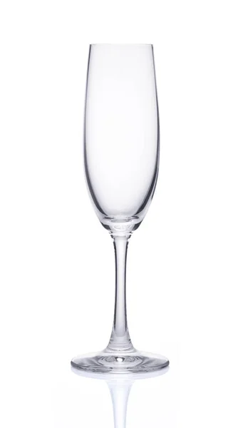 Verre Champagne Placé Sur Fond Blanc — Photo