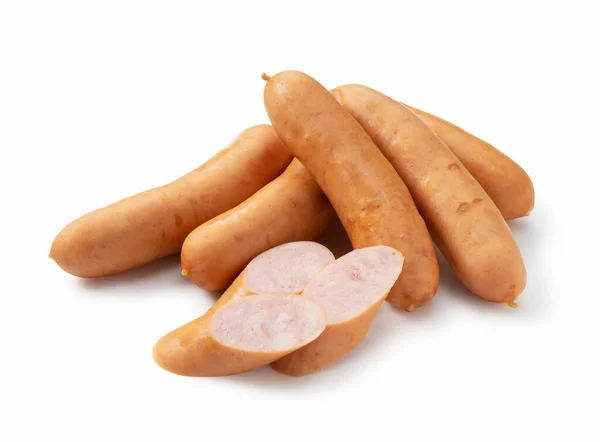 Sausages Placed White Background — Stock Photo, Image