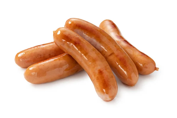 Baked Sausages Placed White Background — Stock Photo, Image