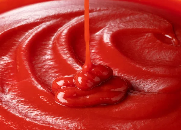 Wave Pattern Ketchup Shot Entire Screen — Stock Photo, Image