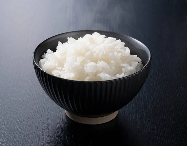 Rice Black Background Taken Angle — Stock Photo, Image