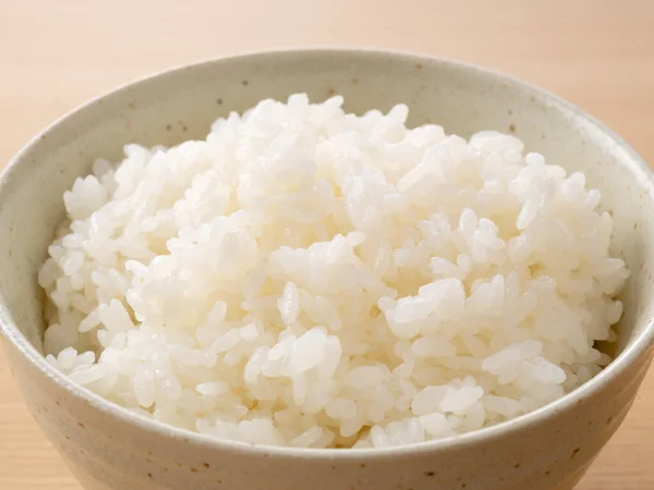 Close Shot Rice Wooden Background — Stock Photo, Image