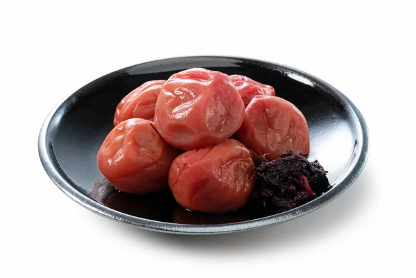 Japanese Pickled Plums White Background Kishu Nanko Ume — Stock Photo, Image