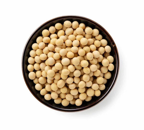 Bird Eye View Soybeans Bowl White Background — Stock Photo, Image