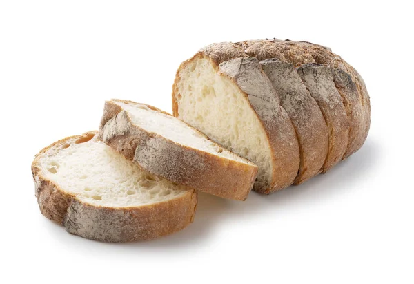 Hartes Brot Scheiben Auf Weißem Hintergrund — Stockfoto