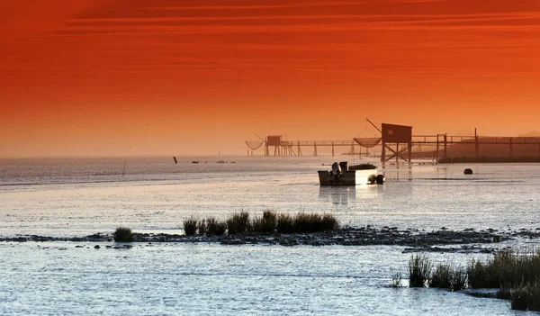 Barraca Pesca Estuário Rio Charente — Fotografia de Stock