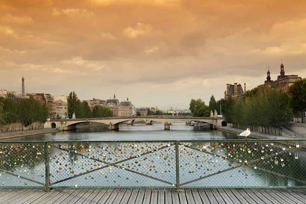 Kłódka Pont Des Arts Most Paryżu — Zdjęcie stockowe