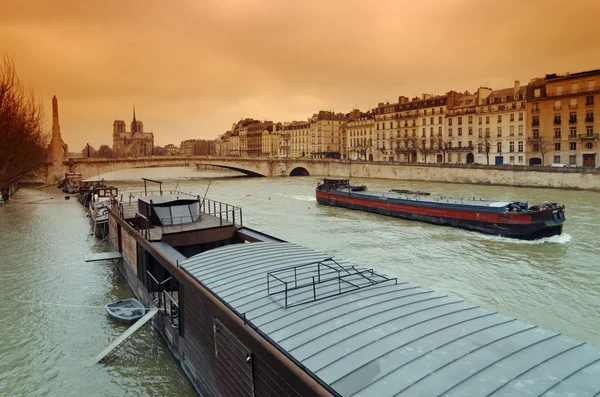 Povodeň Řeky Seiny Paříži — Stock fotografie