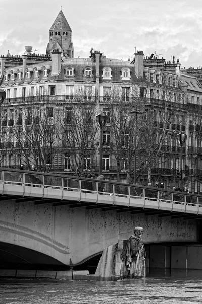 Seine Řece Povodeň Poblíž Mostu Alma Paříži — Stock fotografie