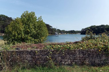 Crac'h kıyı nehir Brittany kıyılarında