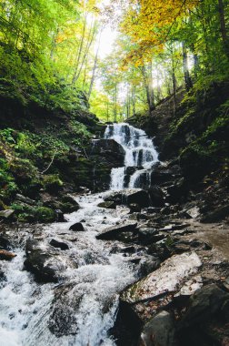  Karpatlar içinde güzel bir şelale