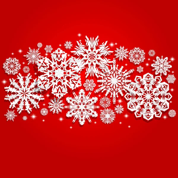 Fondo de Navidad y Año Nuevo con copos de nieve — Vector de stock