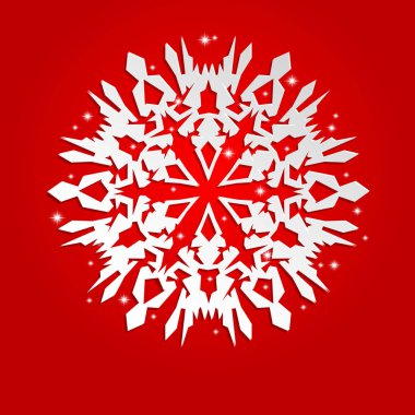 Noel arka plan beyaz kağıt kar tanesi ile