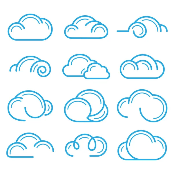 Cloud logo symbol sign icon set vector design elements — Stock Vector