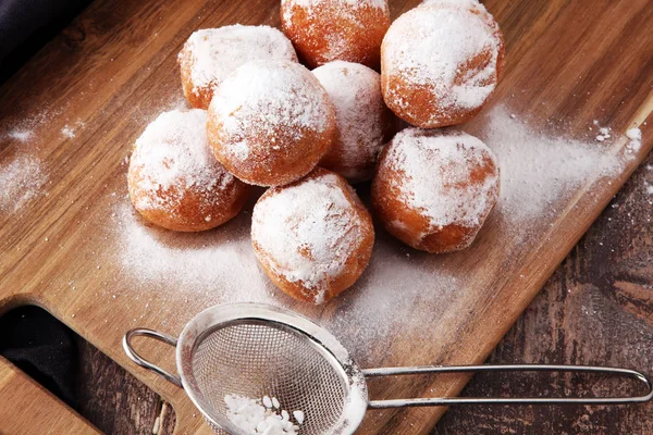 German donuts.  berliner or  jam and icing — Stock Photo, Image