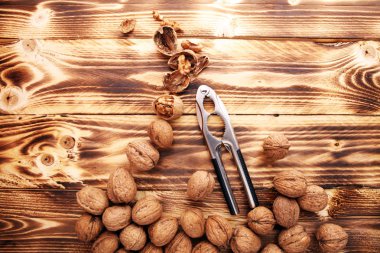 Ceviz taneleri ve Fındıkkıran tablo bütün ceviz.