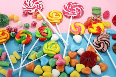 jöle ve şeker ile şekerler. renkli farklı childs dizi