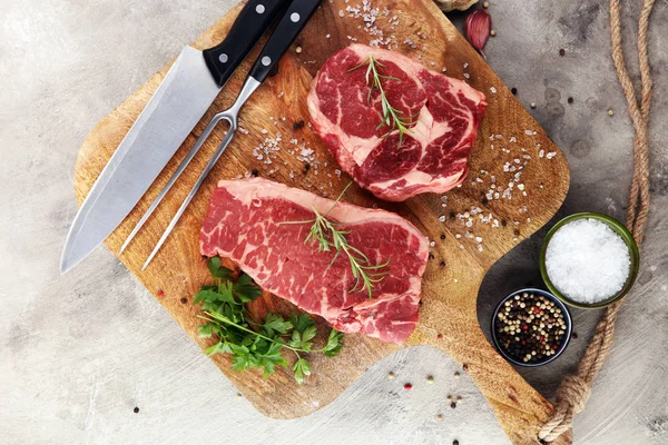 Barbacoa Rib Eye Steak, carne seca envejecida Wagyu Entrecote —  Fotos de Stock