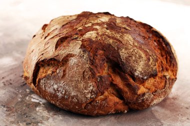 gemide yukarıdan ekmek. Mutfak veya fırın poster tasarımı. 