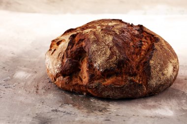 gemide yukarıdan ekmek. Mutfak veya fırın poster tasarımı. 