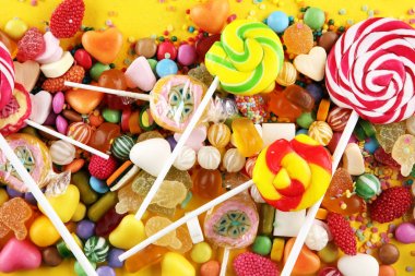 jöle ve şeker ile şekerler. renkli farklı childs dizi