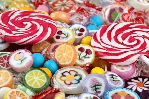 Candies with jelly and sugar. colorful array of different childs — Stock Photo, Image