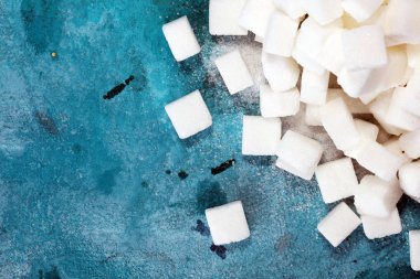kesme şeker. beyaz şeker küpü ile sağlıksız yaşam