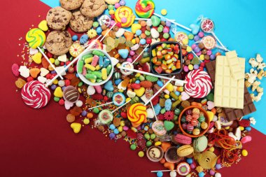 jöle ve şeker ile şekerler. renkli farklı childs dizi