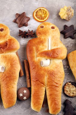 stutenkerl veya weckmann. pişmiş geleneksel Alman pastery.