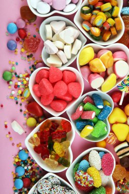 jöle ve şeker ile şekerler. renkli farklı childs dizi