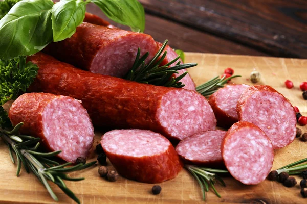 sausage slices, smoked meat product (tasty snack salami) menu co