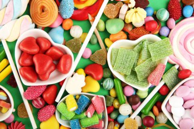 jöle ve şeker ile şekerler. renkli farklı childs dizi