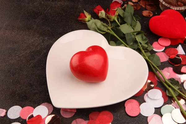 Valentinstag Hintergrund Mit Herzen Valentin Symbol Für Romantische Liebe — Stockfoto