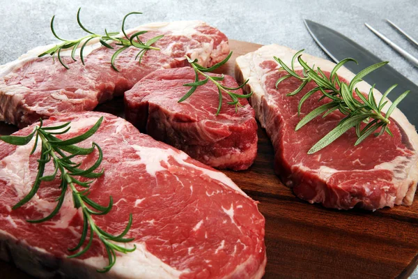 Steak Raw Barbecue Rib Eye Steak Dry Aged Wagyu Entrecote — Stock Photo, Image