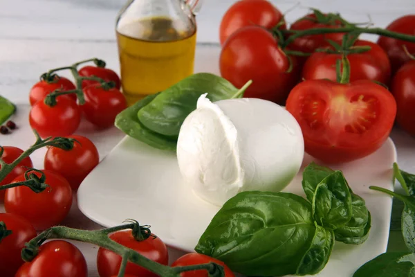 Mozzarella Nourriture Italienne Traditionnelle Boule Blanche Mozzarella Buffle Fromage Pâte — Photo