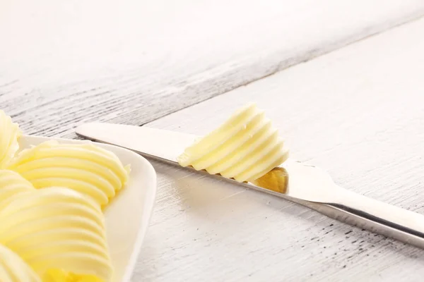 Remolinos Mantequilla Margarina Propagación Productos Lácteos Naturales Grasos Alimentos Altos — Foto de Stock