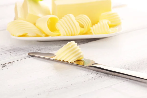 Remolinos Mantequilla Margarina Propagación Productos Lácteos Naturales Grasos Alimentos Altos — Foto de Stock