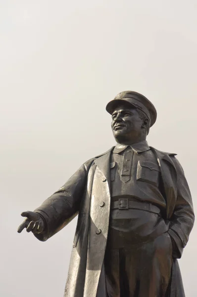 Kirov Monument Dans Ville Kirovsk Région Mourmansk Russie Statue Éminent — Photo