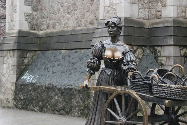 DUBLIN IRELAND, FEBRUARY 18 2018: EDITORIAL PHOTO OF Molly Malone bronze statue in Dublin — Stock Photo, Image