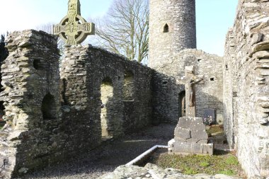 Round tower of the monasterboice, Ireland from the 5th century. clipart