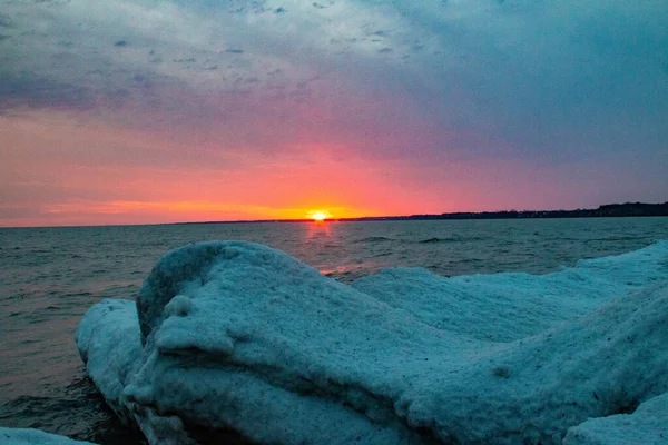 Port Stanley Ontario Strand Zonsondergang — Stockfoto