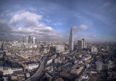 Londra hava şehir manzaralı gökdelenleri ile