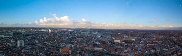 Ghent hava panorama adlı günbatımı 