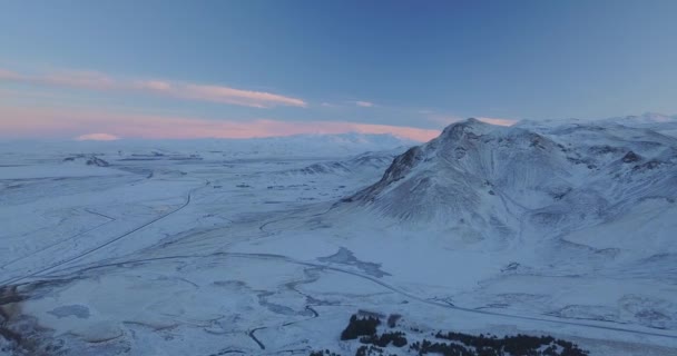 Vista Aérea Montanhas Perto Seljandsfoss Islândia Nascer Sol — Vídeo de Stock